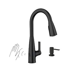 Haelyn Touchless Single-Handle Pull-Down Sprayer Kitchen Faucet with MotionSense Wave and Power Clean in Matte Black