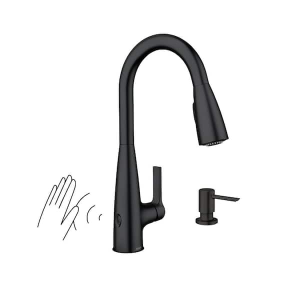 MOEN Haelyn Touchless Single-Handle Pull-Down Sprayer Kitchen Faucet with MotionSense Wave and Power Clean in Matte Black