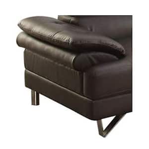 102 in. Bobkona Isidro Faux Leather 2-Piece Sofa Sectional in Brown