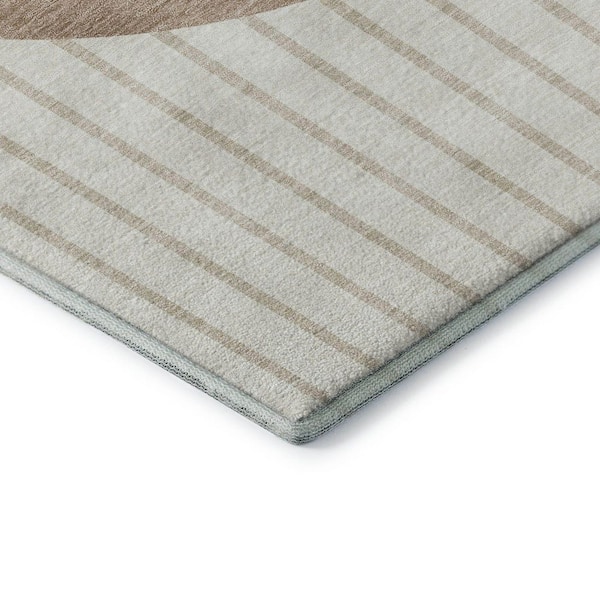 Mayfield Premium Machine Washable Abstract AMF994 Ivory 5 ft. x 7 ft. 6 in. Area Rug