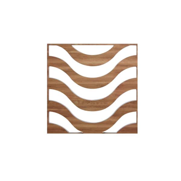 Ekena Millwork 15-3/8 in. x 15-3/8 in. x 1/4 in. Walnut Medium Parker Decorative Fretwork Wood Wall Panels (20-Pack)