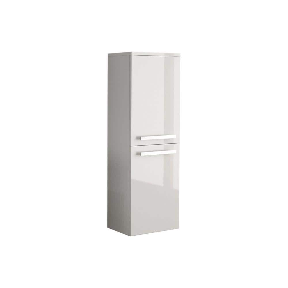 LaToscana Ambra 14-9/50 in. W Wall Mounted Linen Cabinet in Glossy ...