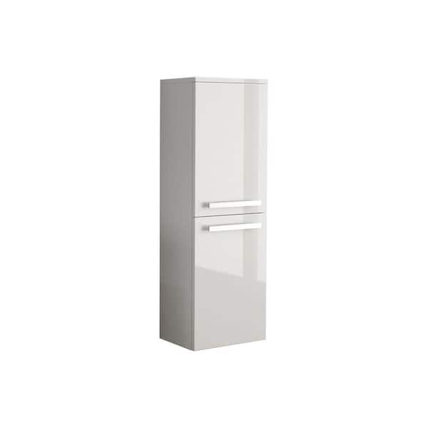 LaToscana Ameno 14-9/50 in. W Wall Mounted Linen Cabinet in Glossy White