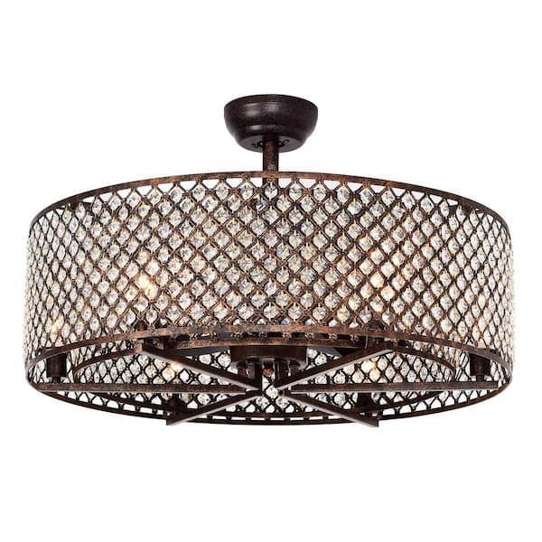 Warehouse of Tiffany Miyaka 29 in. Indoor Rustic Bronze Ceiling Fan with Light Kit and Remote Controller