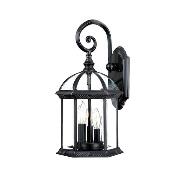 Acclaim Lighting Dover Collection 3-Light Matte Black Outdoor Wall Lantern Sconce