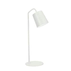 23 in. Milky White Desk Lamp with Metal Lamp Shade