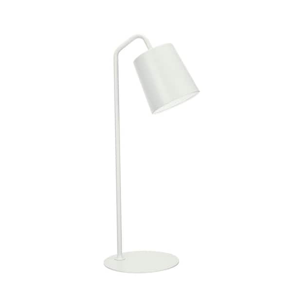 Aspen Creative Corporation 23 in. Milky White Desk Lamp with Metal Lamp Shade