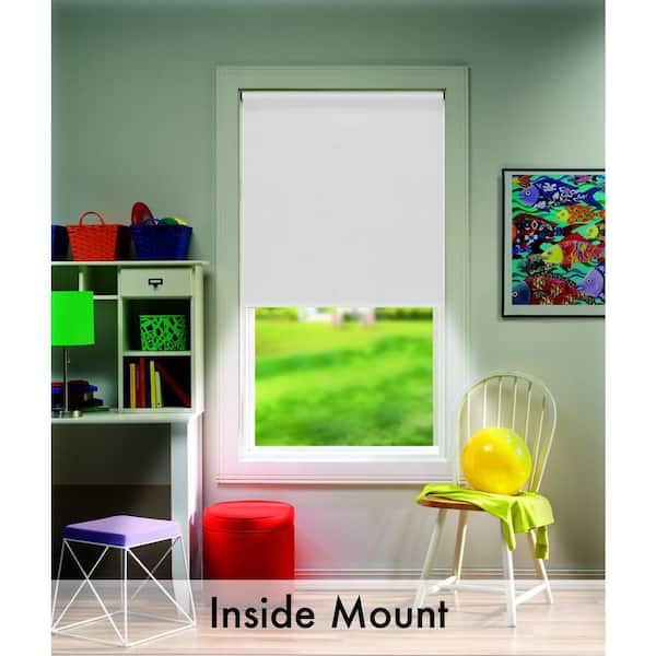 Bali Cut-to-Size Cut-to-Size White Cordless Blackout Fade resistant Roller Shades 22.5 in. W x 78 in. L