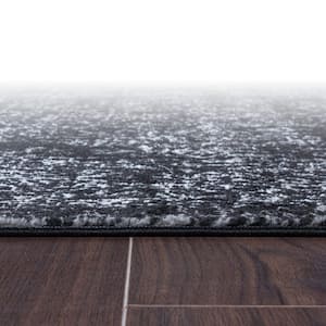 Vintage Distressed Black 7 ft. 10 in. x 10 ft. Area Rug