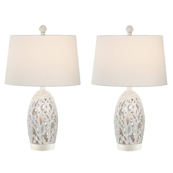 Unbranded 25 in. Antique White Indoor Table Lamp Set