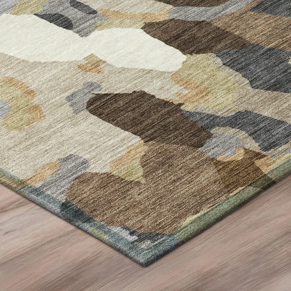 Chantille Machine Washable Indoor/Outdoor Abstract ACN3117 Chocolate 5 ft. x 7 ft. 6 in. Area Rug