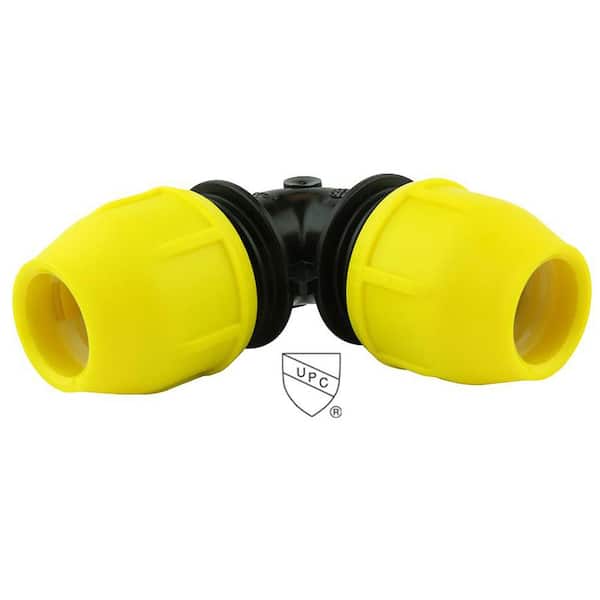 HOME-FLEX 2 in. IPS DR 11 Underground Yellow Poly Gas Pipe 90-Degree Elbow