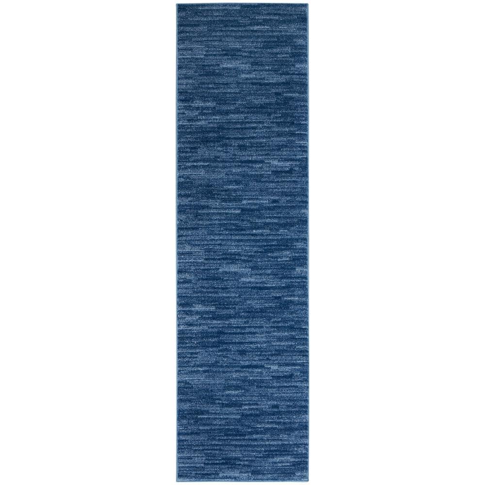 Homespice Blue Oasis Blue and Black 3x5' Non Skid Rugs with Rug Pad for  Kitchen, Entryway and Bathroom Mat - Indoor, Outdoor, Country, Primitive 