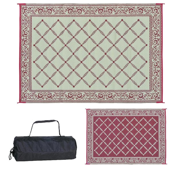 Reversible Mats 6 ft. x 9 ft. Reversible Mat - Classic Burgundy/Beige