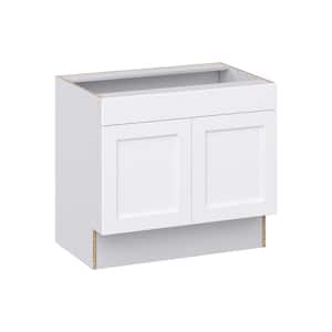 Mancos Bright White Shaker Assembled ADA Sink Base With Removable Front Cabinet (36 in. W x 32.5 in. H x 23.75 in. D)