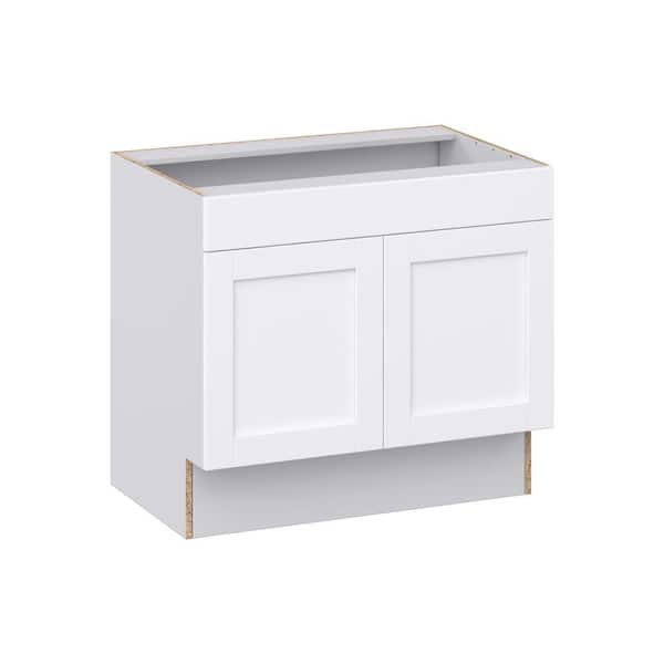 J COLLECTION Mancos Bright White Shaker Assembled ADA Sink Base With Removable Front Cabinet (36 in. W x 32.5 in. H x 23.75 in. D)