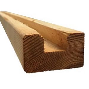1-3/8 in. x 3-3/8 in. x 8 ft. Grooved Redwood Fence Rail