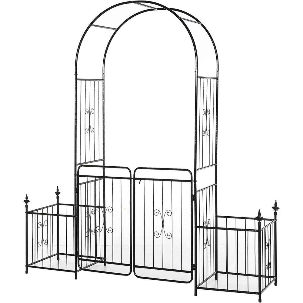 86 in. Metal Garden Arbor Arch Gate with Trellis Sides price history on PriceWatchPro