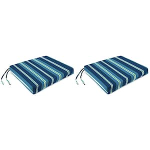 Hampton Bay 20 x 19 in. Hawking Stripe Contoured Outdoor Seat Cushion