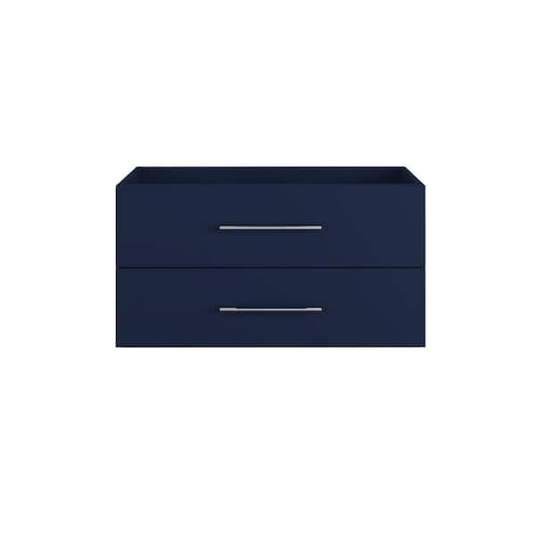VOLPA USA AMERICAN CRAFTED VANITIES Napa 36 in. W x 22 in. D x 21 in. H Single Sink Bath Vanity Cabinet without Top in Navy Blue, Wall Mounted