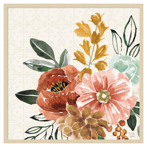 Chic Flowers by Dina June 1 Piece Framed Giclee Nature Art Print 33 in. x 33 in.
