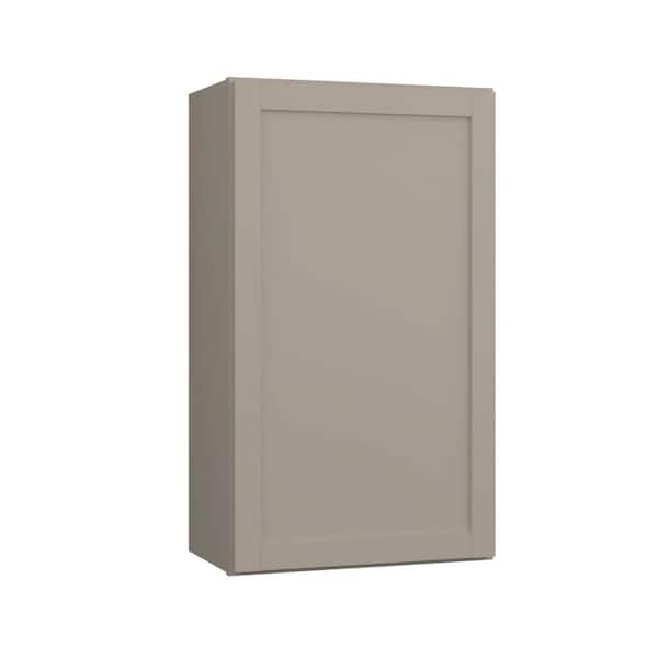 Hampton Bay Courtland 21 in. W x 12 in. D x 36 in. H Assembled Shaker Wall Kitchen Cabinet in Sterling Gray