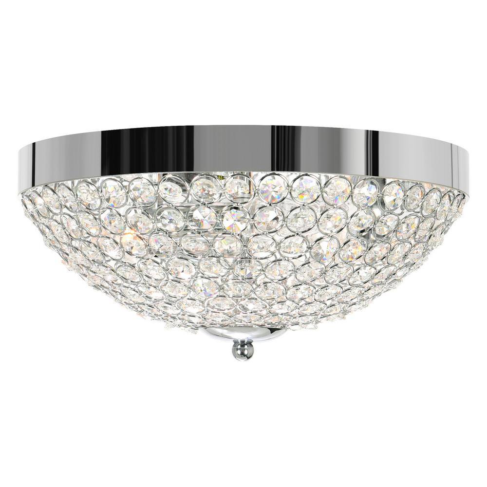 Elegant Crystal Globe LED Flush Mount in Chrome Finish