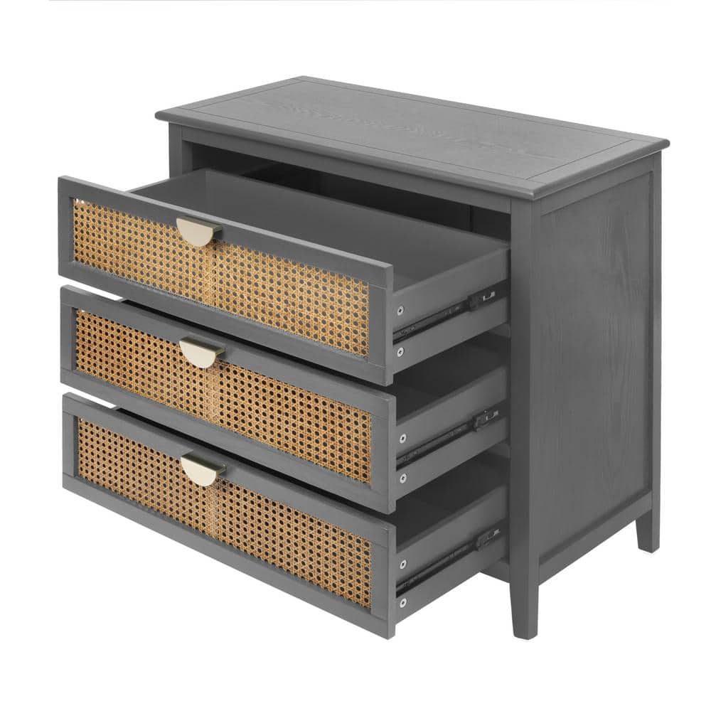 31.5 in. W x 14.97 in. D x 30.31 in. H Bathroom Gray Linen Cabinet