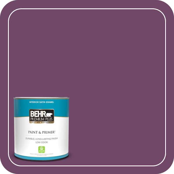 BEHR PREMIUM PLUS 1 qt. #S-G-680 Raspberry Mousse Satin Enamel Low Odor Interior Paint & Primer