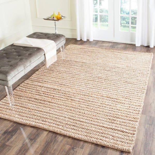 Natural Fiber Beige 9 ft. x 12 ft. Solid Area Rug