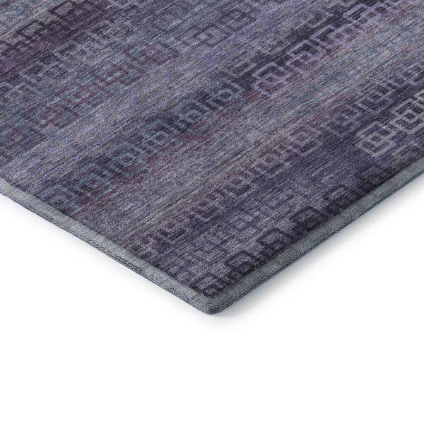 Mayfield Premium Machine Washable Abstract AMF2029 Plum 2 ft. x 7 ft. Runner Rug