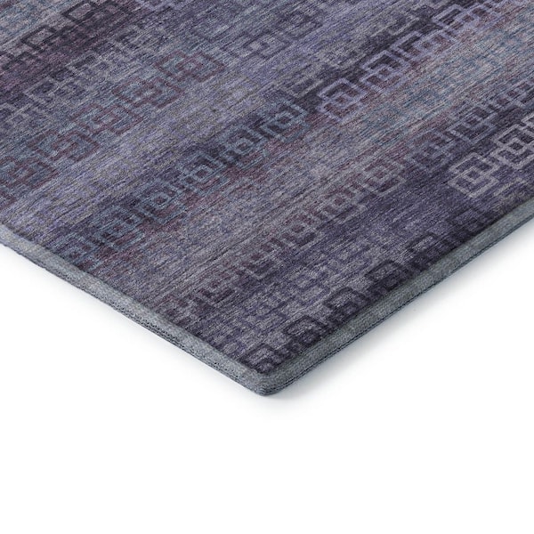 Mayfield Premium Machine Washable Abstract AMF2029 Plum 5 ft. x 7 ft. 6 in. Area Rug