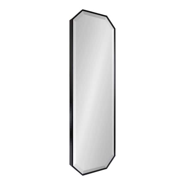 Rhodes 48 in. x 16 in. Classic Octagon Framed Black Wall Accent Mirror