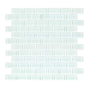 Glacier Ice Green 11.625 in. x 11.75 in. Interlocking Gloss Glass Mosaic Tile (9.48 sq. ft./Case)