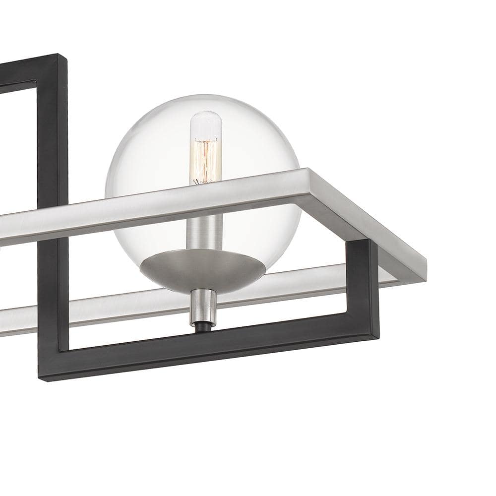 Kane 40" Black Steel and Glass Island Chandelier