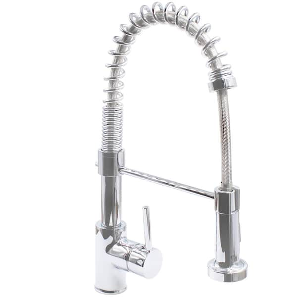 Novatto Commercial Style Single Faucet Handle Deck Mount Pull Down ...