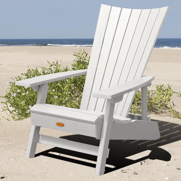 Highwood Manhattan Beach White Folding and Reclining Recycled Plastic Adirondack Chair