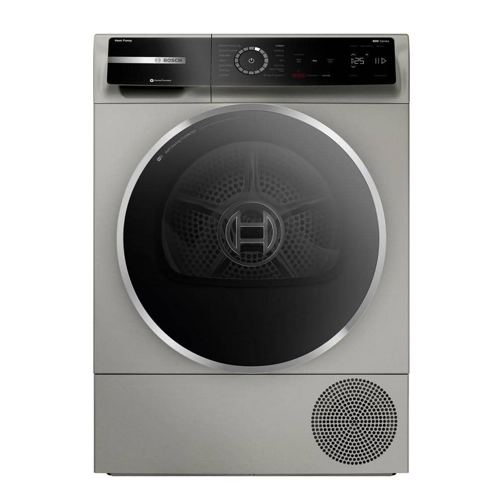 800 Series 24 in. 4 cu. ft. Stackable Ventless Compact Front Load Smart Electric Dryer in Pearl Steel, ENERGY STAR -  Bosch, WQB245AXUC