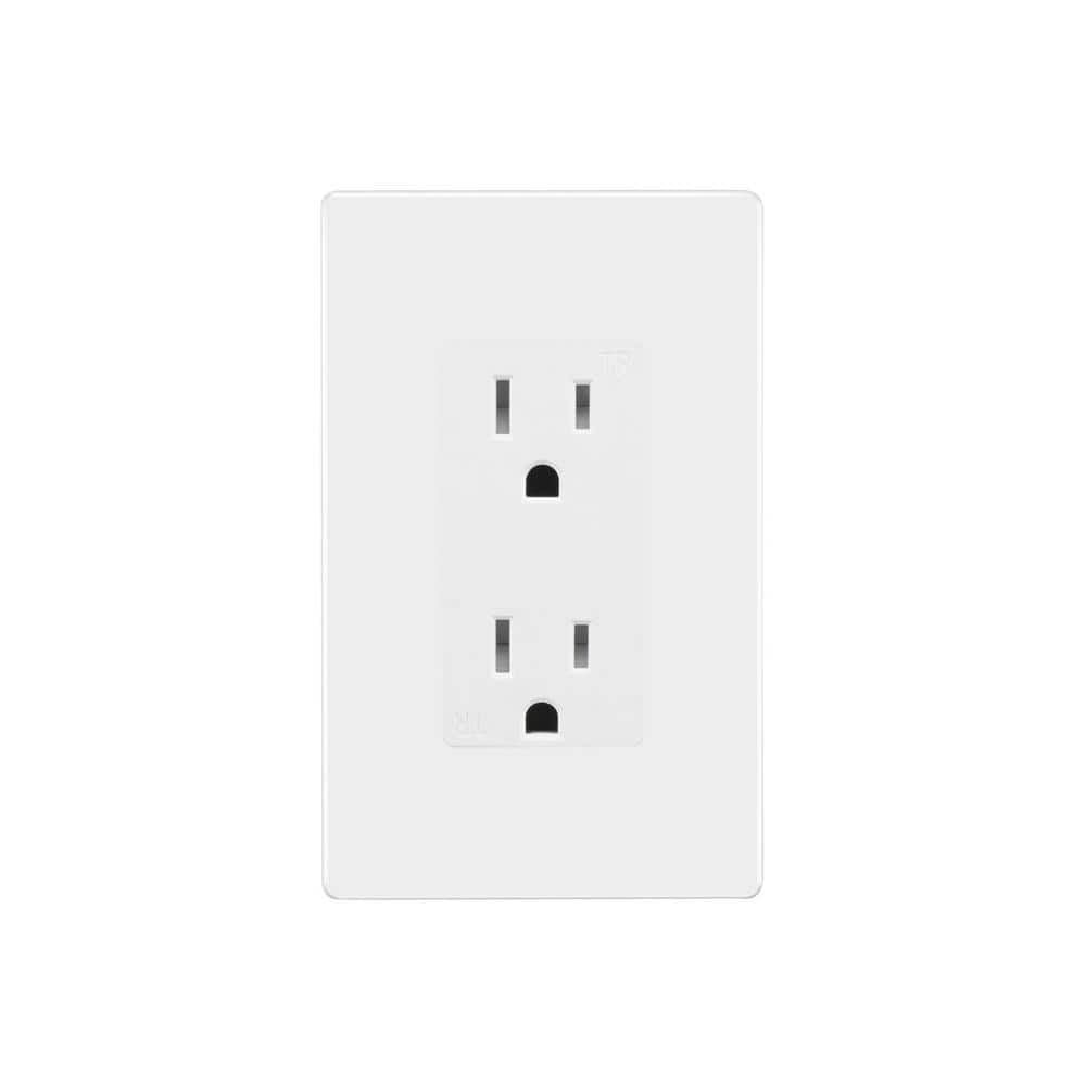 15 Amp Tamper-Resistant Receptacles Duplex Outlet With LED Indicator Decor Wall Plate Included, White UL Listed(10-Pack) price history on PriceWatchPro
