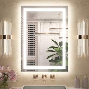 20 in. W x 28 in. H Rectangular Frameless with Frontlit & Backlit Anti-Fog LED Mirror Wall Mount Bathroom Vanity Mirror