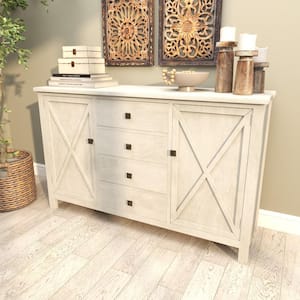 White 4 Drawers 2 Shelves and 2 Doors Buffet 57 in. x 35 in.