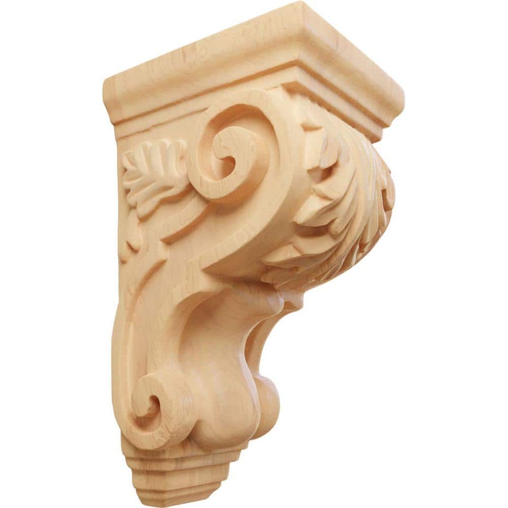 4 in. x 3-1/2 in. x 7 in. Unfinished Wood Red Oak Small Traditional Acanthus Corbel price history on PriceWatchPro