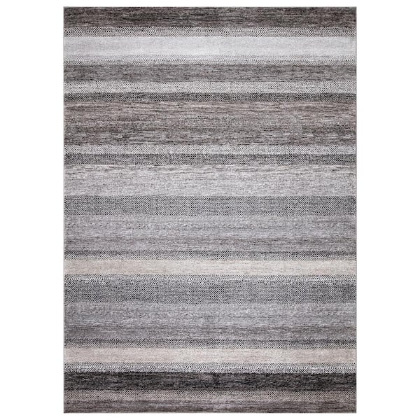 Concord Global Trading Positano Collection Florencia Gray 9 ft. x 13 ft. Stripe Area Rug