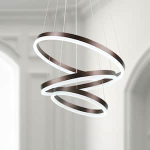 Carson 3-Light Integrated LED Brown Chandelier