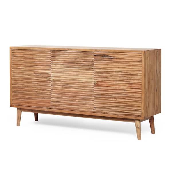 NH 58.00 in. W x 16.00 in. D x 32.00 in. H Wood Ready to Assemble Sideboard/Base Kitchen Cabinet in Natural