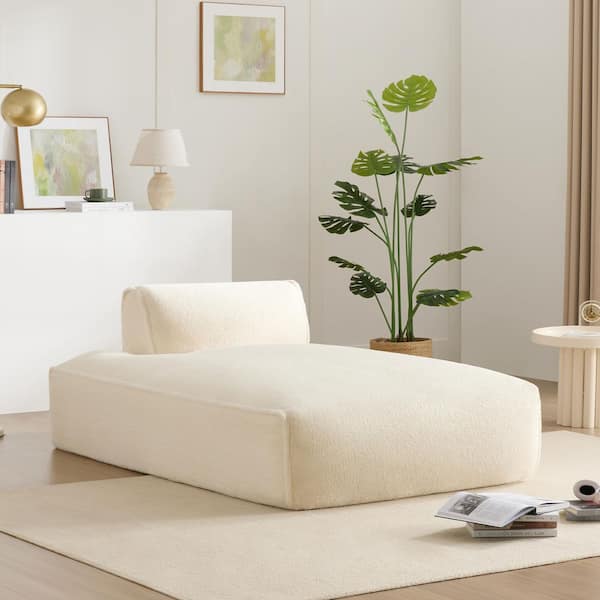 72.5 in. Armless Plush Fabric Rectangle Fully Compressed Sofa Bed in. Beige