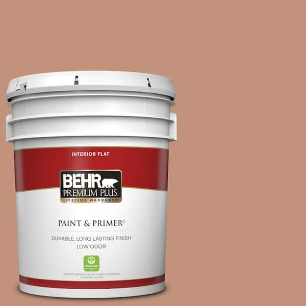 BEHR PREMIUM PLUS 5 gal. #ICC-101 Florentine Clay Flat Low Odor Interior Paint & Primer