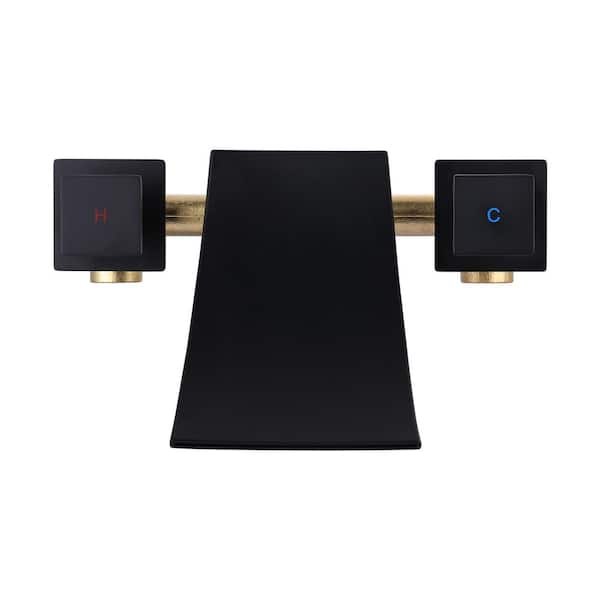 ARCORA 2-Handle Wall Mounted Roman Tub Faucet with High Flow Rate in. Matte Black