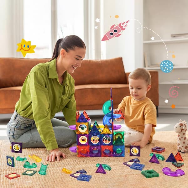 スポーツトイ・アクショントイ at design lab I VEVOR Magnetic Tiles Marble Run, 93 Piece, Magnetic STEM