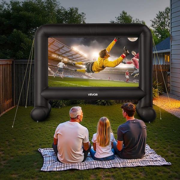 180 in. Inflatable Movie Screen, Inflatable Projector Screen with Portable Storage Bag 16:9 Easy Set Up Movie Projection